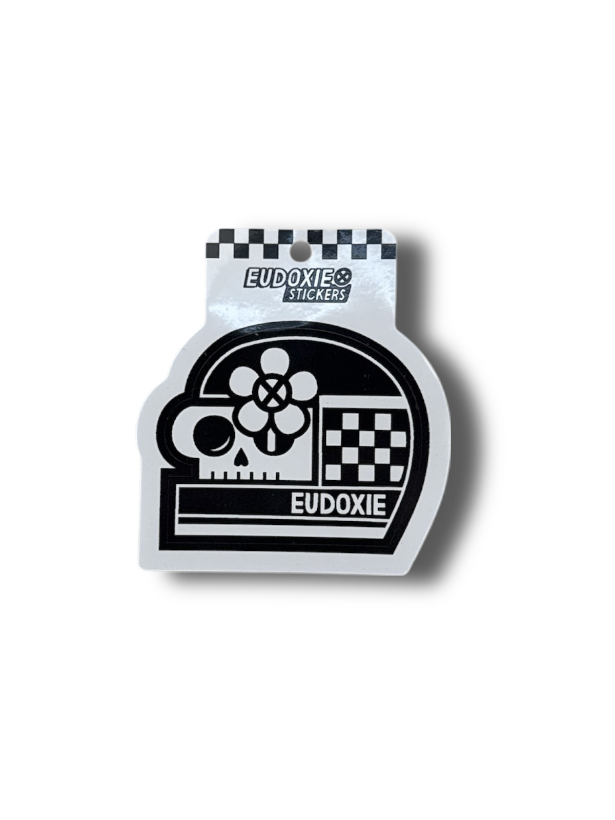eudoxie-skull-racing-sticker-moto-cr-ne-damier image 1