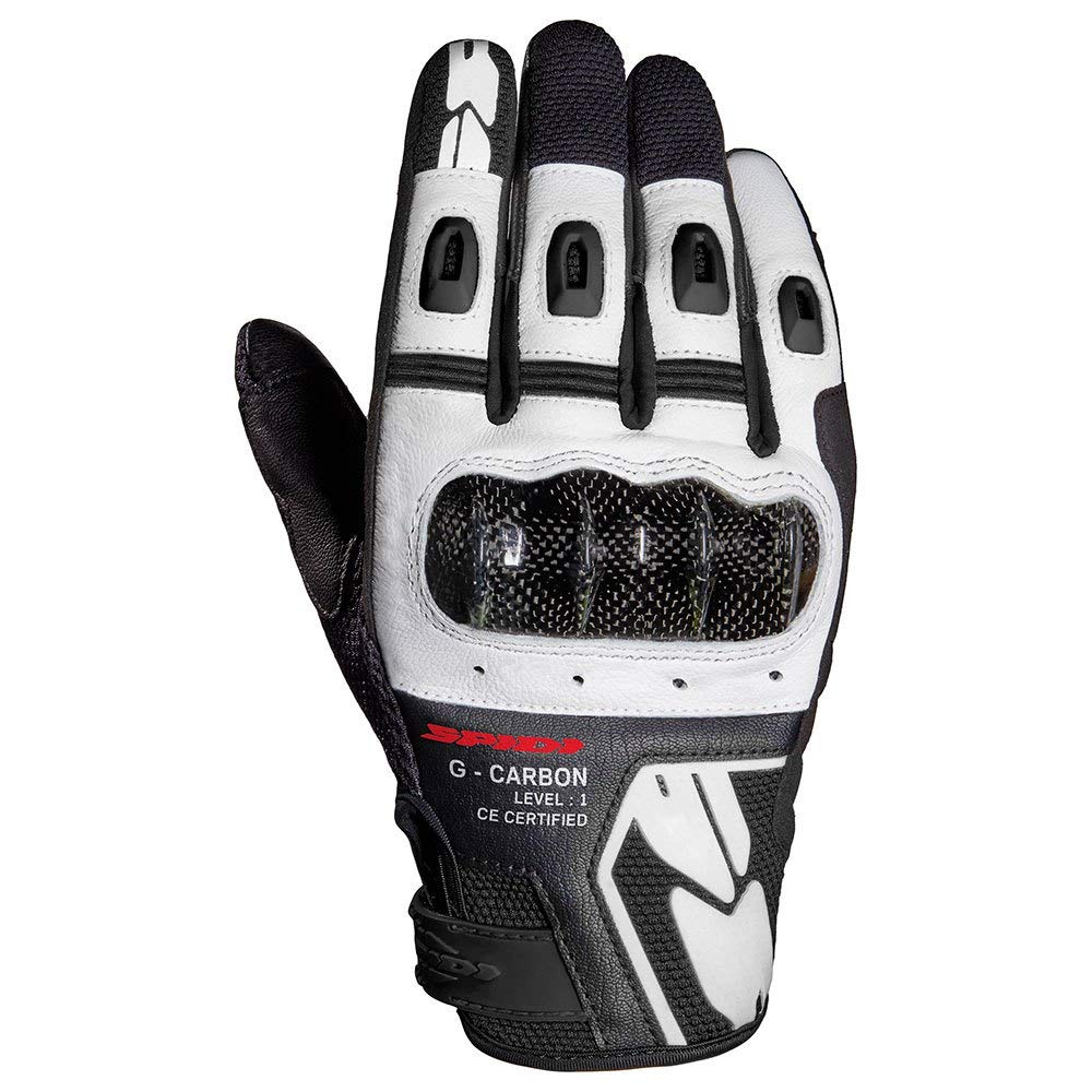 spidi-g-carbon-gants-moto-cuir-blanc-s-tactile-carbone image 4