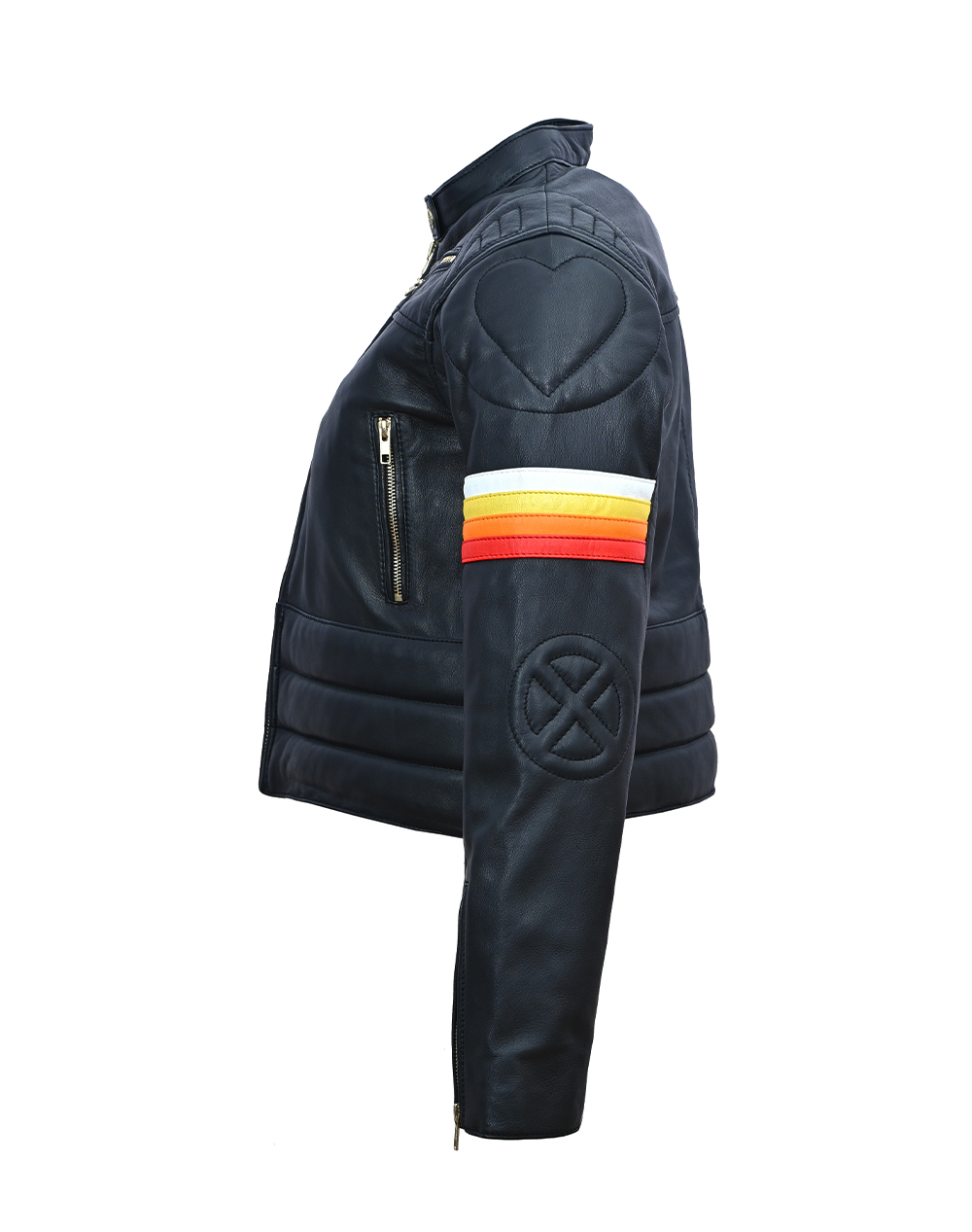 eudoxie-mona-sunrise-veste-cuir-moto-crop-bandes image 2