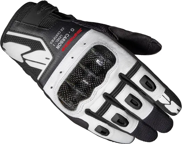 spidi-g-carbon-gants-moto-cuir-blanc-s-tactile-carbone image 1
