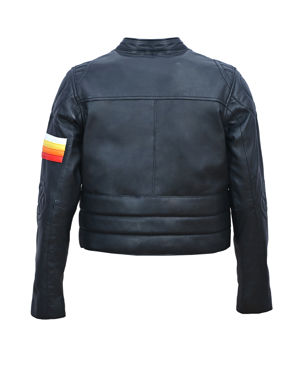 eudoxie-mona-sunrise-veste-cuir-moto-crop-bandes image 3