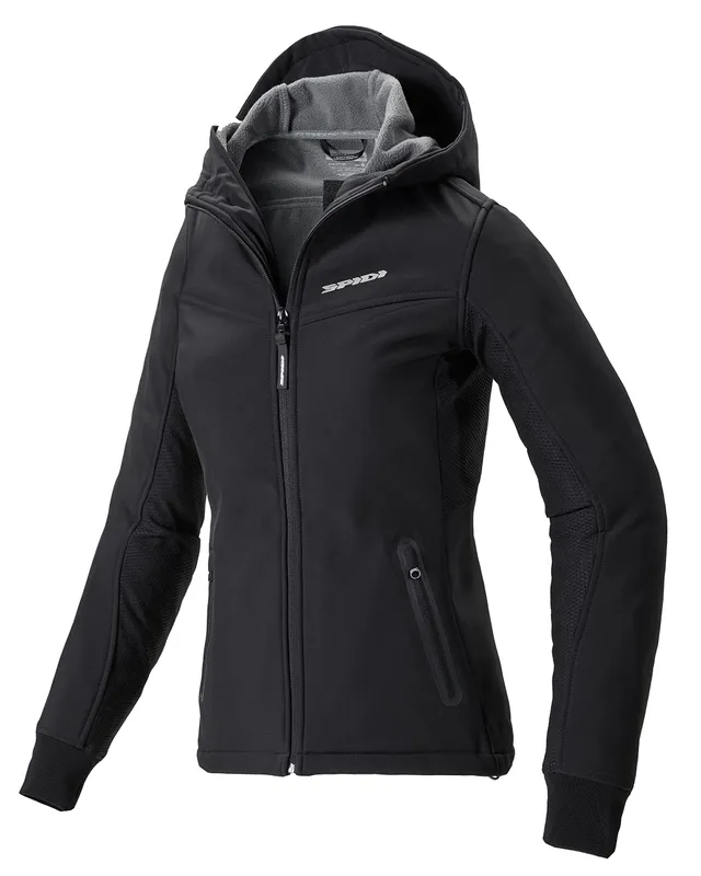spidi-hoodie-armor-lady-veste-moto-femme-noir-blanc image 1