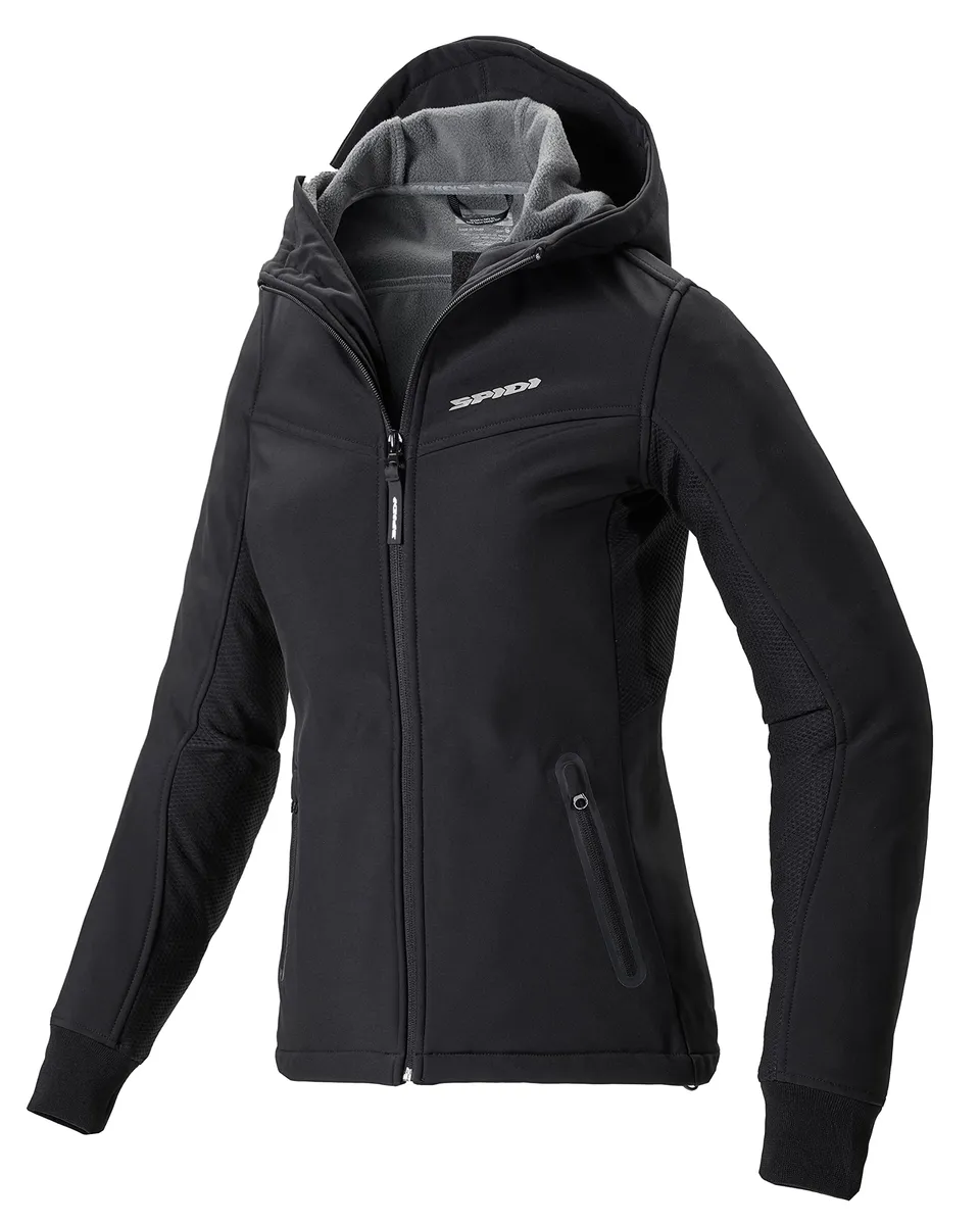 spidi-hoodie-armor-lady-veste-moto-femme-noir-blanc image 1