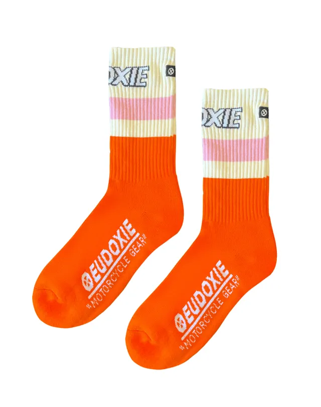eudoxie-sunshine-chaussettes-skate-orange-taille-unique image 1