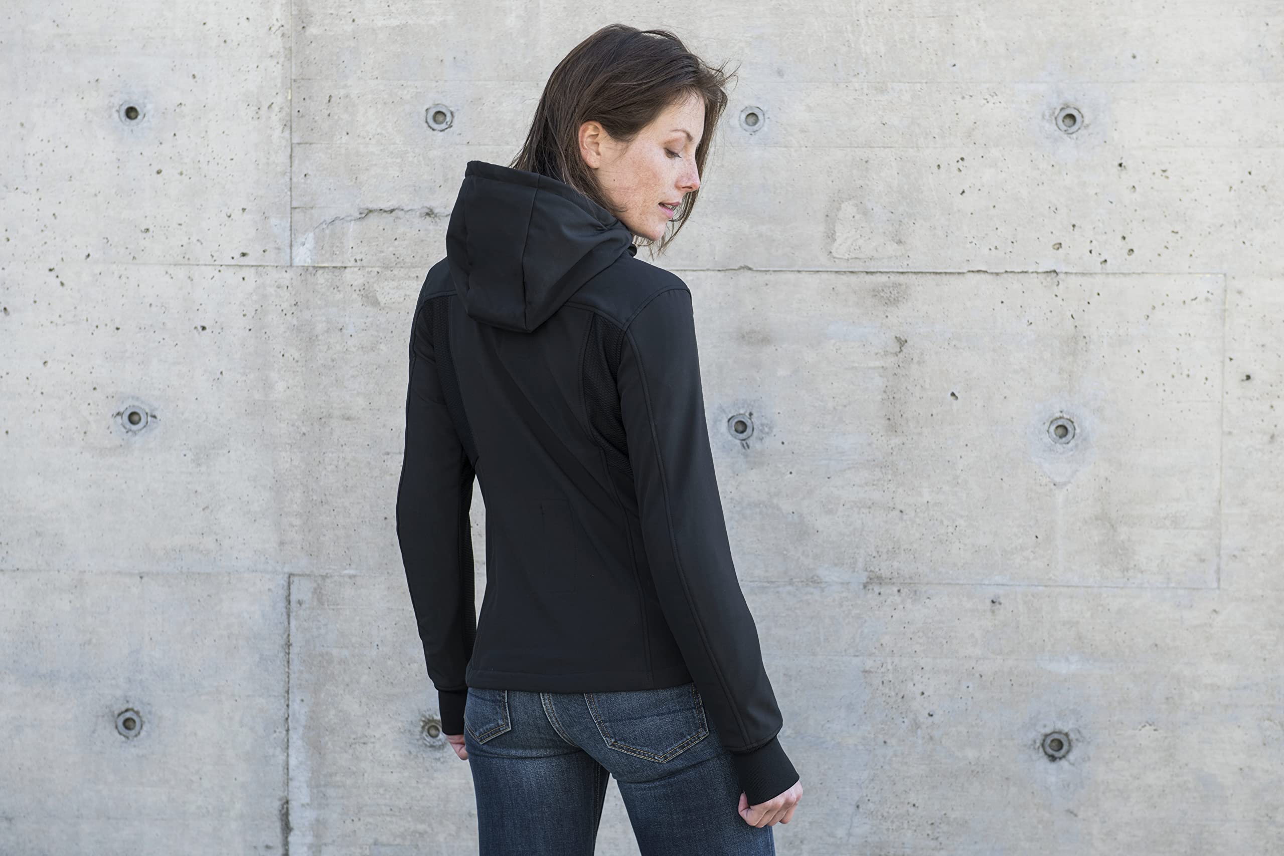 spidi-hoodie-armor-lady-veste-moto-femme-noir-blanc image 3