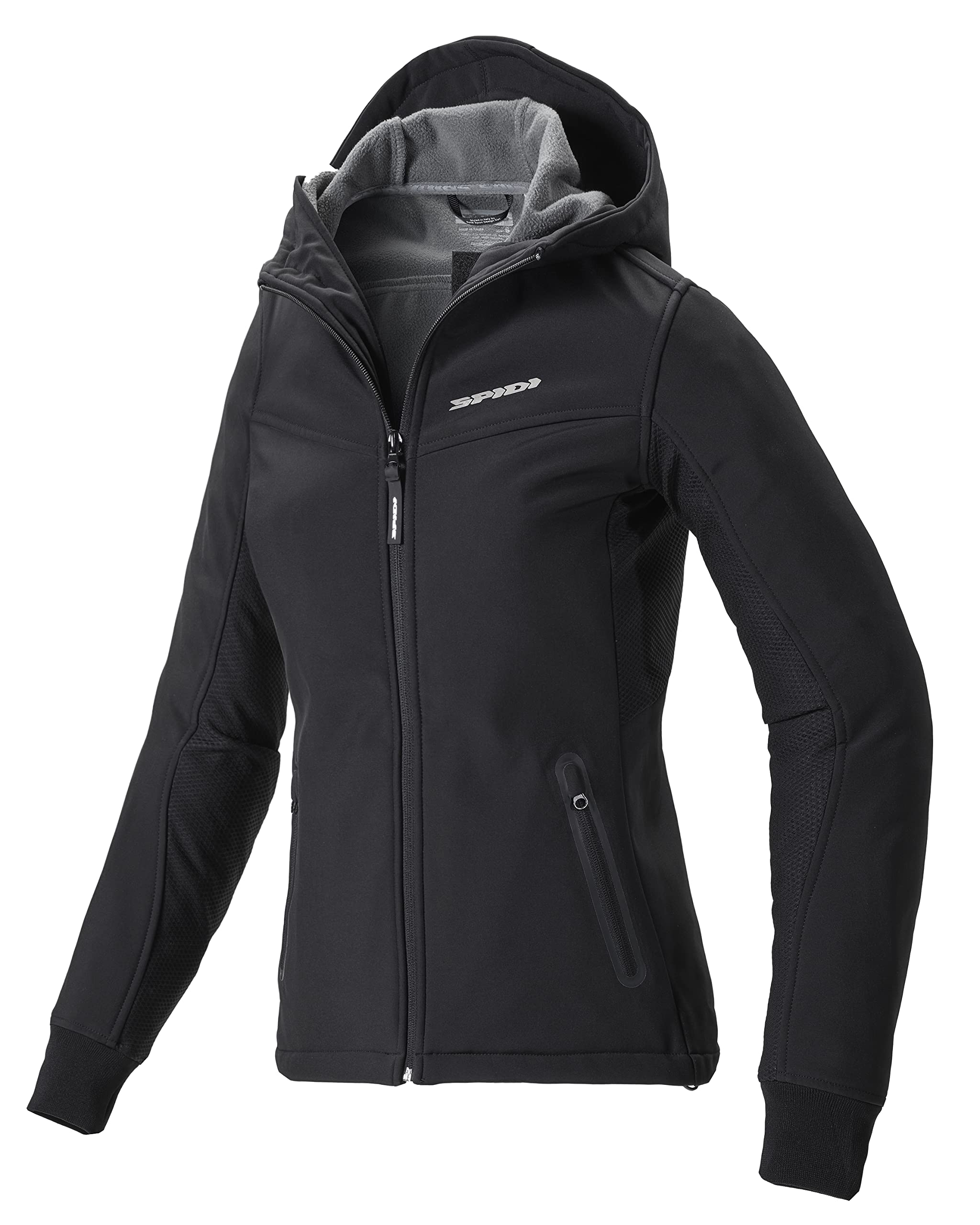 spidi-hoodie-armor-lady-veste-moto-femme-noir-blanc image 1