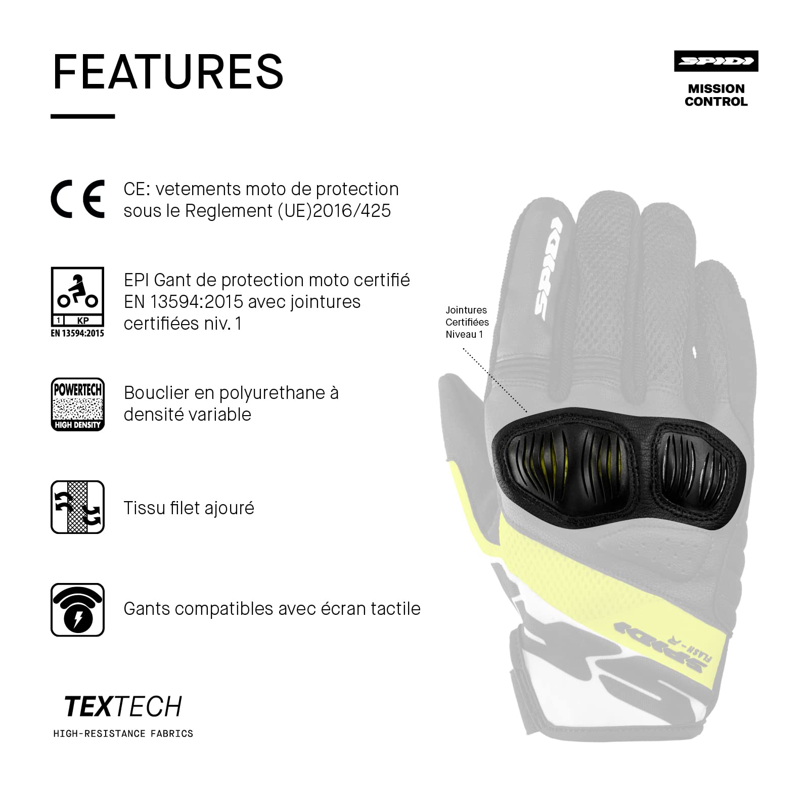 spidi-flash-r-evo-lady-gants-moto-ete-femme-noir-tactile image 5